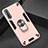 Funda Bumper Silicona y Plastico Mate Carcasa con Magnetico Anillo de dedo Soporte para Huawei Y8p Oro Rosa