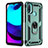 Funda Bumper Silicona y Plastico Mate Carcasa con Magnetico Anillo de dedo Soporte para Motorola Moto E30 Verde