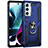 Funda Bumper Silicona y Plastico Mate Carcasa con Magnetico Anillo de dedo Soporte para Motorola Moto Edge S30 5G Azul