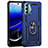 Funda Bumper Silicona y Plastico Mate Carcasa con Magnetico Anillo de dedo Soporte para Motorola Moto G 5G (2022) Azul