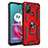 Funda Bumper Silicona y Plastico Mate Carcasa con Magnetico Anillo de dedo Soporte para Motorola Moto G10 Power Rojo