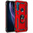 Funda Bumper Silicona y Plastico Mate Carcasa con Magnetico Anillo de dedo Soporte para Motorola Moto One Fusion Plus Rojo