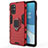 Funda Bumper Silicona y Plastico Mate Carcasa con Magnetico Anillo de dedo Soporte para OnePlus 8T 5G Rojo