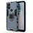 Funda Bumper Silicona y Plastico Mate Carcasa con Magnetico Anillo de dedo Soporte para OnePlus Nord N10 5G Azul