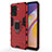 Funda Bumper Silicona y Plastico Mate Carcasa con Magnetico Anillo de dedo Soporte para Oppo F19 Pro Rojo