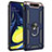 Funda Bumper Silicona y Plastico Mate Carcasa con Magnetico Anillo de dedo Soporte para Samsung Galaxy A80 Azul