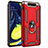 Funda Bumper Silicona y Plastico Mate Carcasa con Magnetico Anillo de dedo Soporte para Samsung Galaxy A80 Rojo
