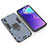 Funda Bumper Silicona y Plastico Mate Carcasa con Magnetico Anillo de dedo Soporte para Samsung Galaxy M10 Azul