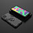 Funda Bumper Silicona y Plastico Mate Carcasa con Magnetico Anillo de dedo Soporte para Samsung Galaxy M22 4G Negro