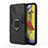 Funda Bumper Silicona y Plastico Mate Carcasa con Magnetico Anillo de dedo Soporte para Samsung Galaxy M31 Prime Edition Negro