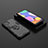 Funda Bumper Silicona y Plastico Mate Carcasa con Magnetico Anillo de dedo Soporte para Samsung Galaxy M62 4G Negro