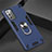Funda Bumper Silicona y Plastico Mate Carcasa con Magnetico Anillo de dedo Soporte para Samsung Galaxy Note 20 Plus 5G Azul