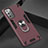 Funda Bumper Silicona y Plastico Mate Carcasa con Magnetico Anillo de dedo Soporte para Samsung Galaxy Note 20 Plus 5G Rojo Rosa