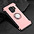 Funda Bumper Silicona y Plastico Mate Carcasa con Magnetico Anillo de dedo Soporte para Samsung Galaxy S9 Oro Rosa