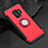 Funda Bumper Silicona y Plastico Mate Carcasa con Magnetico Anillo de dedo Soporte para Samsung Galaxy S9 Rojo