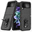 Funda Bumper Silicona y Plastico Mate Carcasa con Magnetico Anillo de dedo Soporte para Samsung Galaxy Z Flip4 5G Negro