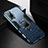 Funda Bumper Silicona y Plastico Mate Carcasa con Magnetico Anillo de dedo Soporte para Vivo X50 Pro 5G Azul