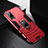 Funda Bumper Silicona y Plastico Mate Carcasa con Magnetico Anillo de dedo Soporte para Vivo X50 Pro 5G Rojo