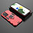 Funda Bumper Silicona y Plastico Mate Carcasa con Magnetico Anillo de dedo Soporte para Xiaomi Poco X5 Pro 5G Rojo