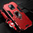 Funda Bumper Silicona y Plastico Mate Carcasa con Magnetico Anillo de dedo Soporte para Xiaomi Redmi 10X 5G Rojo