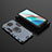 Funda Bumper Silicona y Plastico Mate Carcasa con Magnetico Anillo de dedo Soporte para Xiaomi Redmi Note 9T 5G Azul