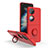 Funda Bumper Silicona y Plastico Mate Carcasa con Magnetico Anillo de dedo Soporte QW1 para Huawei P50 Pocket Rojo