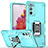 Funda Bumper Silicona y Plastico Mate Carcasa con Magnetico Anillo de dedo Soporte QW1 para Samsung Galaxy S20 Lite 5G Azul Claro