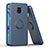 Funda Bumper Silicona y Plastico Mate Carcasa con Magnetico Anillo de dedo Soporte QW1 para Xiaomi Poco M2 Pro Azul