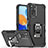 Funda Bumper Silicona y Plastico Mate Carcasa con Magnetico Anillo de dedo Soporte QW1 para Xiaomi Redmi Note 11 Pro 4G Negro