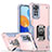 Funda Bumper Silicona y Plastico Mate Carcasa con Magnetico Anillo de dedo Soporte QW1 para Xiaomi Redmi Note 11 Pro 4G Oro Rosa