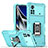 Funda Bumper Silicona y Plastico Mate Carcasa con Magnetico Anillo de dedo Soporte QW1 para Xiaomi Redmi Note 11E Pro 5G Azul Claro