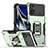 Funda Bumper Silicona y Plastico Mate Carcasa con Magnetico Anillo de dedo Soporte QW1 para Xiaomi Redmi Note 11E Pro 5G Menta Verde