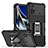Funda Bumper Silicona y Plastico Mate Carcasa con Magnetico Anillo de dedo Soporte QW1 para Xiaomi Redmi Note 11E Pro 5G Negro