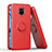 Funda Bumper Silicona y Plastico Mate Carcasa con Magnetico Anillo de dedo Soporte QW1 para Xiaomi Redmi Note 9S Rojo