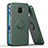 Funda Bumper Silicona y Plastico Mate Carcasa con Magnetico Anillo de dedo Soporte QW1 para Xiaomi Redmi Note 9S Verde Noche