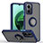 Funda Bumper Silicona y Plastico Mate Carcasa con Magnetico Anillo de dedo Soporte QW2 para Xiaomi Redmi 10 Prime Plus 5G Azul