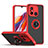 Funda Bumper Silicona y Plastico Mate Carcasa con Magnetico Anillo de dedo Soporte QW2 para Xiaomi Redmi 11A 4G Rojo