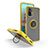 Funda Bumper Silicona y Plastico Mate Carcasa con Magnetico Anillo de dedo Soporte QW2 para Xiaomi Redmi Note 10 4G Amarillo