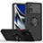 Funda Bumper Silicona y Plastico Mate Carcasa con Magnetico Anillo de dedo Soporte QW2 para Xiaomi Redmi Note 11E Pro 5G Rojo y Negro