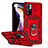 Funda Bumper Silicona y Plastico Mate Carcasa con Magnetico Anillo de dedo Soporte QW3 para Xiaomi Mi 11i 5G (2022) Rojo