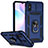 Funda Bumper Silicona y Plastico Mate Carcasa con Magnetico Anillo de dedo Soporte QW3 para Xiaomi Redmi 9AT Azul