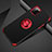 Funda Bumper Silicona y Plastico Mate Carcasa con Magnetico Anillo de dedo Soporte R01 para Apple iPhone 11 Pro Max Rojo y Negro