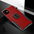 Funda Bumper Silicona y Plastico Mate Carcasa con Magnetico Anillo de dedo Soporte R01 para Apple iPhone 11 Rojo