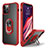 Funda Bumper Silicona y Plastico Mate Carcasa con Magnetico Anillo de dedo Soporte R01 para Apple iPhone 12 Pro Max Rojo