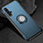 Funda Bumper Silicona y Plastico Mate Carcasa con Magnetico Anillo de dedo Soporte R01 para Huawei Honor 20 Azul