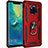 Funda Bumper Silicona y Plastico Mate Carcasa con Magnetico Anillo de dedo Soporte R01 para Huawei Mate 20 Pro Rojo