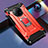 Funda Bumper Silicona y Plastico Mate Carcasa con Magnetico Anillo de dedo Soporte R01 para Huawei Mate 30 5G Rojo