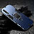Funda Bumper Silicona y Plastico Mate Carcasa con Magnetico Anillo de dedo Soporte R01 para Huawei P20 Azul