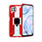 Funda Bumper Silicona y Plastico Mate Carcasa con Magnetico Anillo de dedo Soporte R01 para Huawei P40 Lite Rojo
