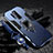 Funda Bumper Silicona y Plastico Mate Carcasa con Magnetico Anillo de dedo Soporte R01 para OnePlus 8 Pro Azul